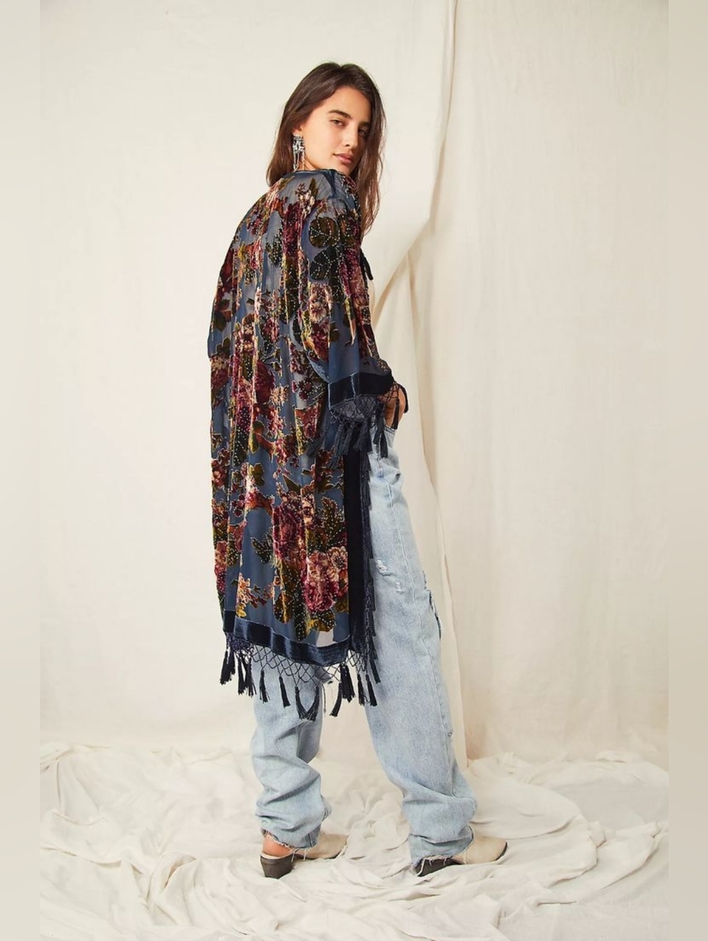 Free People Sophia Burnout Floral Kimono